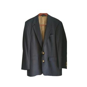 Vintage Navy with Gold Buttons Sport Jacket New Wool 42L see measurements